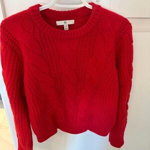 Banana Republic Vibrant Red Cable Knit Sweater